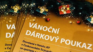 Vánoční dárkové poukazy do hotelu JEF